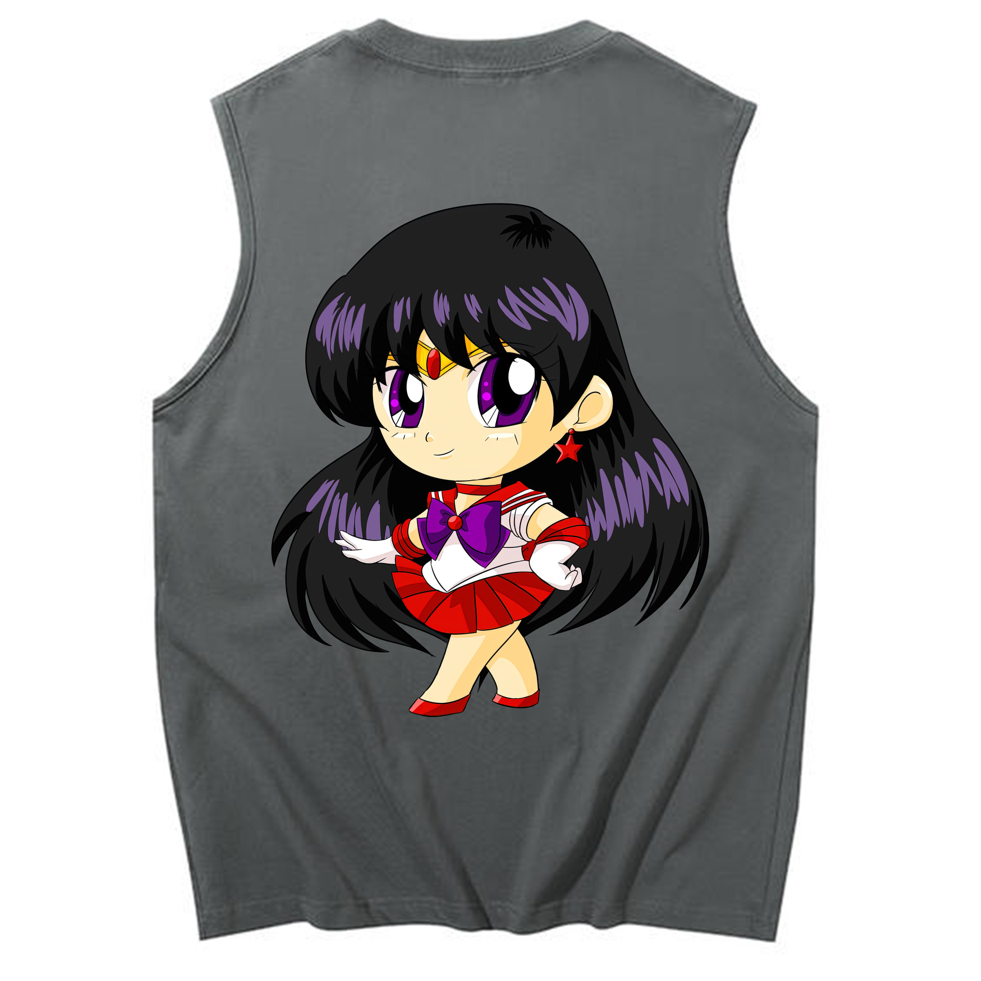 （画像用） 美少女戦士セーラームーン 火野レイ ひの レイ Sailor Moon Hino Rei （セーラーマーズ,Sailor Mars） コットン100％タンクトップ（背面プリント）